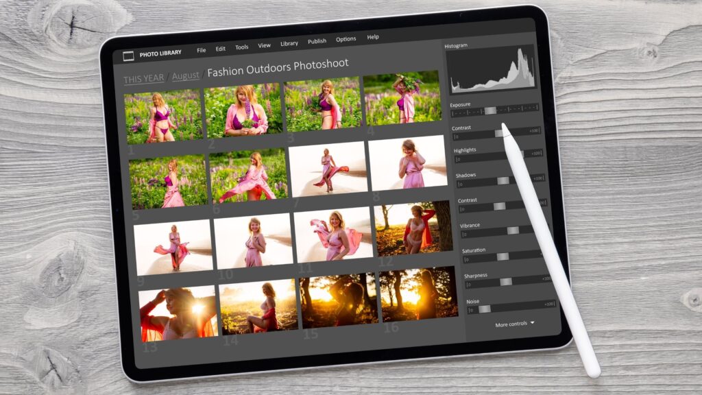 Multiple Images opened in Lightroom on Tablet